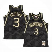 Maillot Philadelphia 76ers Allen Iverson NO 3 Mitchell & Ness 1996-97 Noir