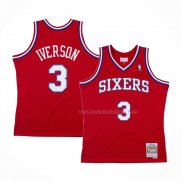 Maillot Philadelphia 76ers Allen Iverson NO 3 Mitchell & Ness 2002-03 Rouge