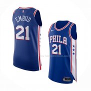 Maillot Philadelphia 76ers Joel Embiid NO 21 Icon Authentique Bleu