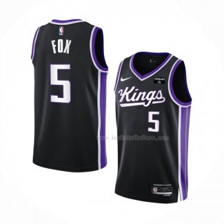 Maillot Sacramento Kings De’aaron Fox NO 5 Icon 2023-24 Noir