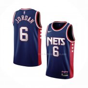 Maillot Brooklyn Nets Deandre Jordan NO 6 Ville 2021-22 Bleu