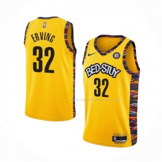 Maillot Brooklyn Nets Julius Erving NO 32 Ville 2020-21 Jaune