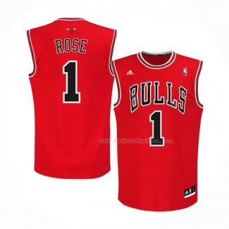 Maillot Chicago Bulls Derrick Rose NO 1 Rouge