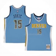 Maillot Denver Nuggets Nikola Jokic NO 15 Mitchell & Ness 2016-17 Bleu