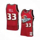 Maillot Detroit Pistons Grant Hill NO 33 Mitchell & Ness 1999-00 Rouge