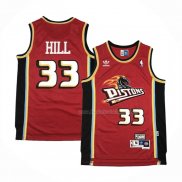 Maillot Detroit Pistons Grant Hill NO 33 Retro Rouge