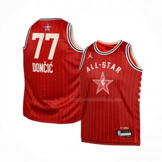 Maillot Enfant All Star 2024 Dallas Mavericks Luka Doncic NO 77 Rouge