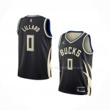 Maillot Enfant Milwaukee Bucks Damian Lillard NO 0 Statement 2022-23 Noir