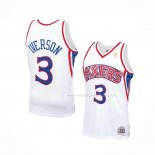 Maillot Enfant Philadelphia 76ers Allen Iverson NO 3 Mitchell & Ness 1996-97 Blanc