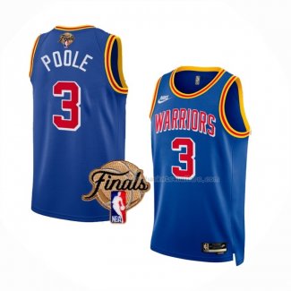 Maillot Golden State Warriors Jordan Poole NO 3 Classic 2022 NBA Finals Bleu