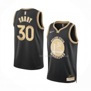 Maillot Golden State Warriors Stephen Curry NO 30 Select Series Or Noir