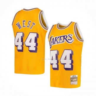 Maillot Los Angeles Lakers Jerry West NO 44 Mitchell & Ness 1971-72 Jaune