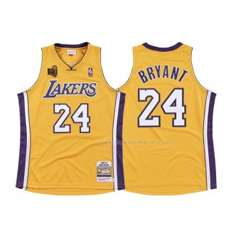 Maillot Los Angeles Lakers Kobe Bryant NO 24 Hardwood Classics Jaune