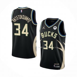 Maillot Milwaukee Bucks Giannis Antetokounmpo NO 34 Statement 2022-23 Noir