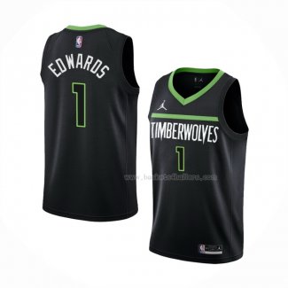 Maillot Minnesota Timberwolves Anthony Edwards NO 1 Statement 2022-23 Noir