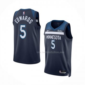 Maillot Minnesota Timberwolves Anthony Edwards NO 5 Icon Bleu