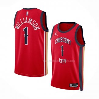 Maillot New Orleans Pelicans Zion Williamson NO 1 Statement 2023-24 Rouge