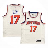 Maillot New York Knicks Jeremy Lin NO 17 Association Blanc