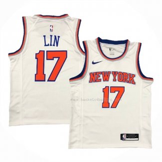 Maillot New York Knicks Jeremy Lin NO 17 Association Blanc