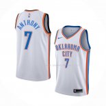 Maillot Oklahoma City Thunder Carmelo Anthony NO 7 Association Blanc