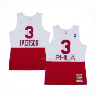 Maillot Philadelphia 76ers Allen Iverson NO 3 Retro Blanc Rouge