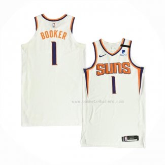 Maillot Phoenix Suns Devin Booker NO 1 Association Authentique 2021 Blanc