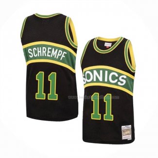 Maillot Seattle Supersonics Detlef Schrempf NO 11 Mitchell & Ness 1994-95 Noir