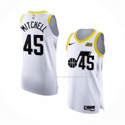 Maillot Utah Jazz Donovan Mitchell NO 45 Association Authentique 2022-23 Blanc