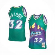 Maillot Utah Jazz Karl Malone NO 32 Mitchell & Ness 1996-97 Vert