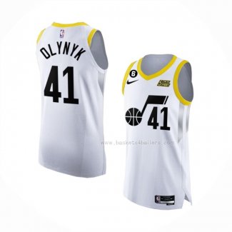 Maillot Utah Jazz Kelly Olynyk NO 41 Association Authentique 2022-23 Blanc