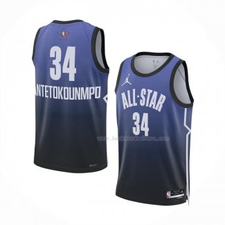 Maillot All Star 2023 Milwaukee Bucks Giannis Antetokounmpo NO 34 Bleu