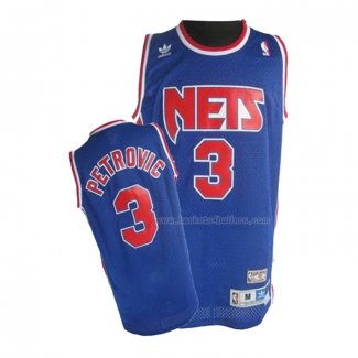 Maillot Brooklyn Nets Drazen Petrovic NO 3 Retro Bleu