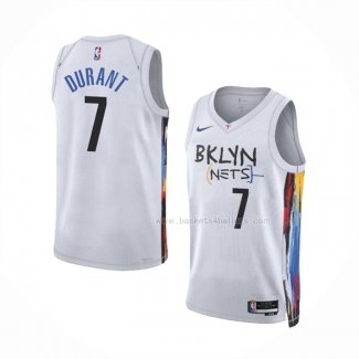 Maillot Brooklyn Nets Kevin Durant NO 7 Ville 2022-23 Blanc