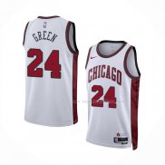 Maillot Chicago Bulls Javonte Green NO 24 Ville 2022-23 Blanc