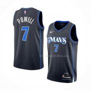 Maillot Dallas Mavericks Dwight Powell NO 7 Ville 2023-24 Bleu