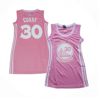 Maillot Femme Golden State Warriors Stephen Curry NO 30 Icon Rosa