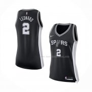 Maillot Femme San Antonio Spurs Kawhi Leonard NO 2 Icon 2017-18 Noir