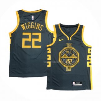 Maillot Golden State Warriors Andrew Wiggins NO 22 Ville 2018-19 Bleu