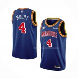 Maillot Golden State Warriors Moses Moody NO 4 75th Anniversary Bleu