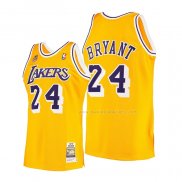 Maillot Los Angeles Lakers Kobe Bryant NO 24 60th Anniversary Mitchell & Ness 2007-08 Jaune