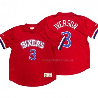 Maillot Manga Corta Philadelphia 76ers Allen Iverson NO 3 Rouge