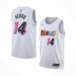 Maillot Miami Heat Tyler Herro NO 14 Ville 2022-23 Blanc