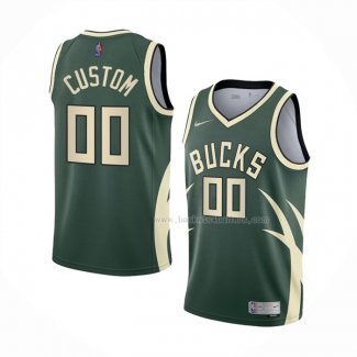 Maillot Milwaukee Bucks Personnalise Earned 2020-21 Vert