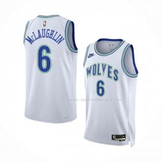 Maillot Minnesota Timberwolves Jordan Mclaughlin NO 6 Classic 2023-24 Blanc