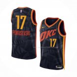 Maillot Oklahoma City Thunder Aleksej Pokusevski NO 17 Ville 2023-24 Noir