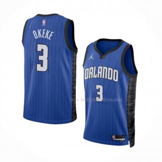 Maillot Orlando Magic Chuma Okeke NO 3 Statement 2022-23 Bleu