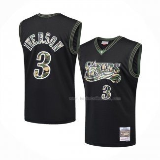 Maillot Philadelphia 76ers Allen Iverson NO 3 Camouflage Vert