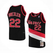 Maillot Portland Trail Blazers Clyde Drexler NO 22 Hardwood Classics Throwback Noir