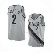 Maillot Portland Trail Blazers Gary Trent JR. NO 2 Earned 2020-21 Gris