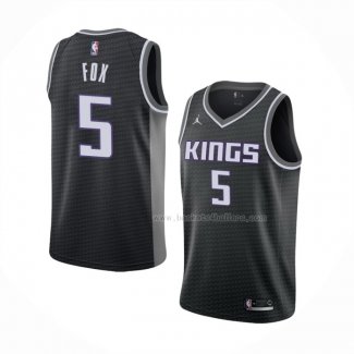 Maillot Sacramento Kings De'aaron Fox NO 5 Statement 2020-21 Noir